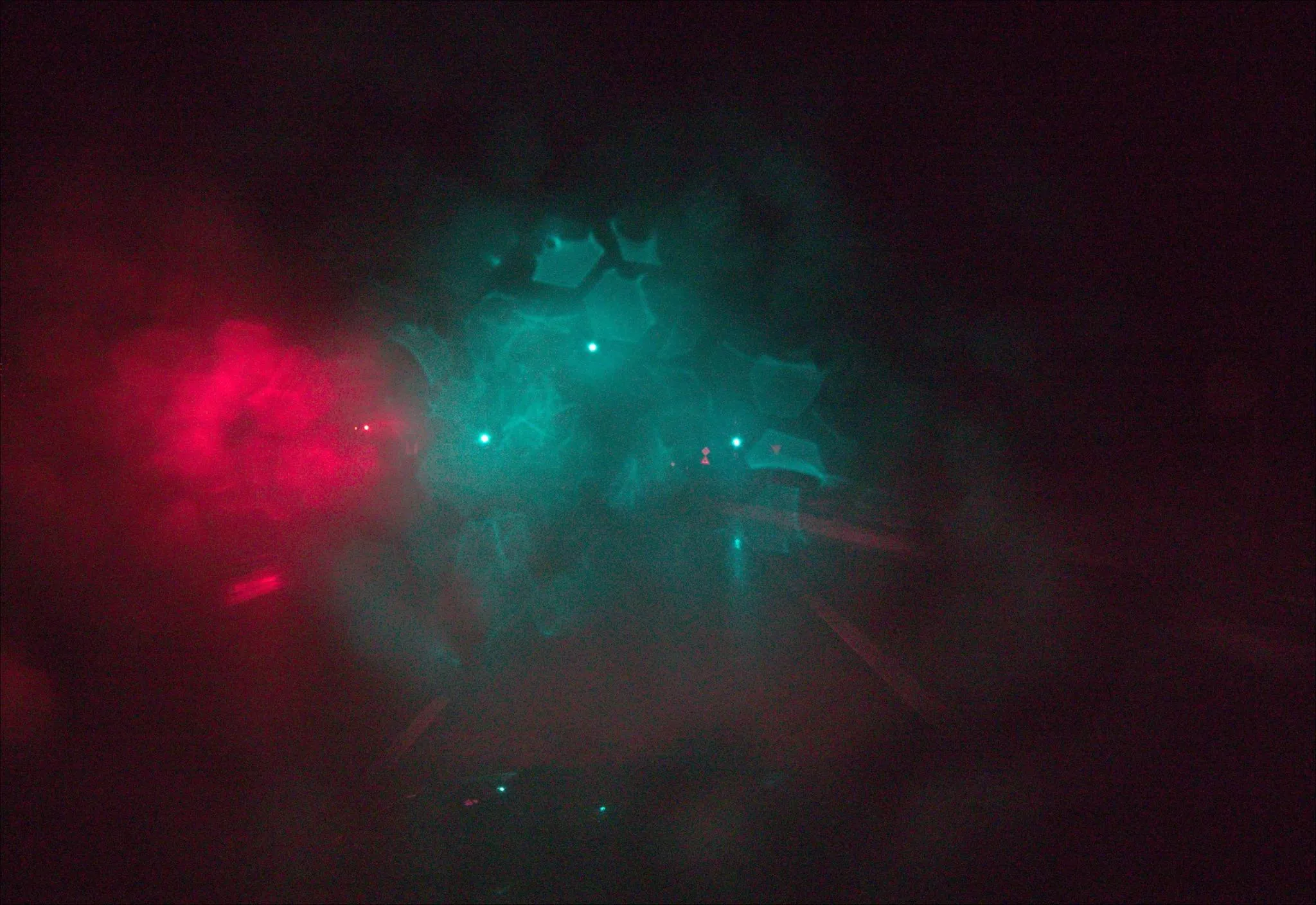 Nighttime — coloured light haze